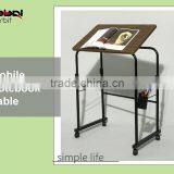 Workstation Steel Frame Rolling Computer Desk With Silding Keyboard Shelf thumbnail-6