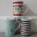 Assorted Colours Customized Logo Ceramic Coffee Mugs With C-handle thumbnail-3
