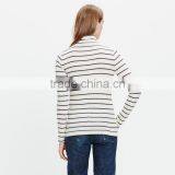 Slim Turtleneck Top in Cento Stripe Ladies t Shirt thumbnail-3