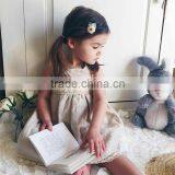 Lots Of Color Choices Girls Dress Names With Pictures Linen Dress With Lace Trim thumbnail-1