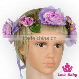 Whloesale Fairy Crown Floral Petals Hair Accessories Flower Garland Bridal Tiara Birthday Headband thumbnail-3