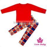 Plain Red Color Baby Girl Outfit Cotton Fall Children Clothes And Pants Set Newborn Baby Clothes Sets Wholesale Price thumbnail-1
