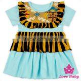 Soft Cotton Stitching Ruffle Baby Tops One Layers With Printed Fabric Short Sleeve Shirts thumbnail-4