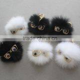 Myfur Newest Design Cute Eyes Monster Fox Fur Pom Pom Keychain Pendant thumbnail-6