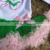 2015 St Patrick Shamrock Baby Romper Kids Dresses Cottom Romper With Matching Necklace and Bow Set thumbnail-3