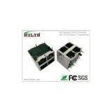 2X2 Stacked Fast RJ45 Jack With Transformer and LEDs