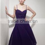 2017 Factory Direct Real Photo A-line Bridesmaid Dresses Straps Knee-length Chiffon Evening Dress Short Party Dress AS260 thumbnail-2