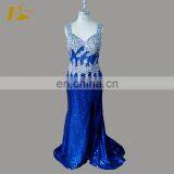 Plus Size Corset Bodice Slit Sequin Long Crystal Embellishments Sexy Prom Dress For Girls thumbnail-1