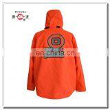 OEM Flourescence Orange 210T Polyester Breathable Rain Jacket With Reflective Logo thumbnail-3