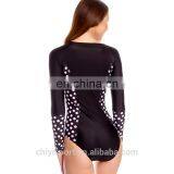 Sun-protective Rash Guard Printed V-neck Long Sleeves One-piece Rashguard thumbnail-4