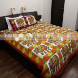 cotton elephant printed bedsheets handmade design cotton bedsheets luxury jaipuri bedsheets