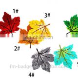 colorful maple leaf embroidered iron on patch,Custom letters logo design felt fabric maple leafs shape embroidery patch