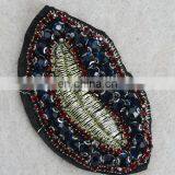 Fancy Style Lip Rhinestone Patch Gold Lurex Applique thumbnail-6