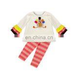 Girl Polka Dots Applique Ruffle Tunic And Stripe Leggings Wholesale Children Clothing Kids Thanksgiving Boutique Outfit thumbnail-5