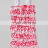 Sales Promotion!STOCKING! 31 colors lace baby romper with straps and bow for infant & todder wholesale lace petti romper