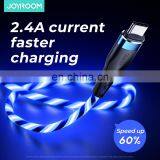 JOYROOM 2.4A Flowing Led Data Cable Charging Line for Iphone, Usb Cable Type-c Fast Charging Cable thumbnail-4
