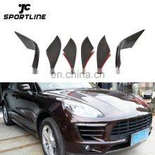 6pcs/set Carbon Fiber Fog Lamp Cover for Porsche Macan 2014 2015 thumbnail-1