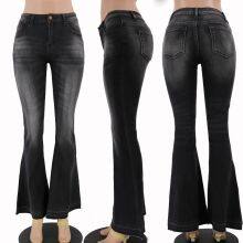 Low-rise Skinny Women's Flared Jeans Medium Wash Spot Women's Jeans thumbnail-3