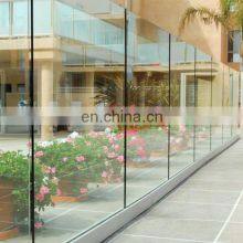 High quality glass fence spigot balcony frameless pool glass balustrade