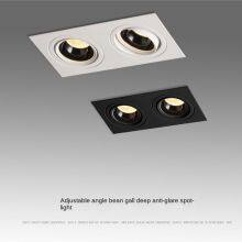 Double Headed Spotlights, Bean Shaped Grille Lights, Single Headed Bucket Shaped Bean Lights, Three Headed Square Ceiling Anti Glare Square Lights Without a Main Light thumbnail-1