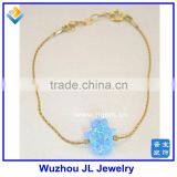 2016 Браслет в форме сердца из опала. Браслет с синим сердцем из опального камня. Серебряный браслет с сердцем из опала, покрытый 18K thumbnail-3