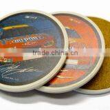Customized UV Printed Logo Drinking Cup Absorbent Ceramic Coaster With Cork Back