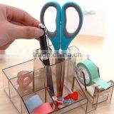 Acrylic Multifunction Pen Case Hot Sell Design Desk Storage Case Office Acrylic Stationery Set Factory thumbnail-6