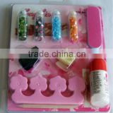 nail art set/stamping plates, 3d nail art with dazzling flakes/glitter/flitter/beads decoration set ( HL-058 ),