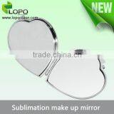 New Arrival Sublimation Printable Customed Gift Make up Mirror With Round Heart Shaped thumbnail-3