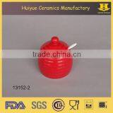Ceramic Jar With Spoon Honey Jar With Spoon and Lid thumbnail-4