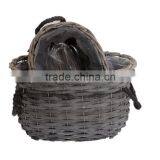 2pcs Factory Direct Supply Oval Garden Flower Basket With Handle thumbnail-4