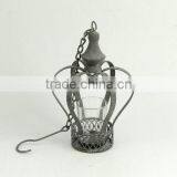 100119F- Swirl Metal Basket Candle Lantern