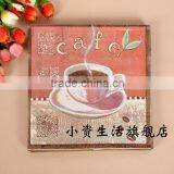 Cafe Cup Pattern 100% Virgin Wood Pulp Food-grade Printed Tissue Paper Napkin for the Restaurant Decoration