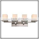 UL CUL Listed Brushed Nickel 4 Lights Bathroom Vanity Hotel Lamps With Glass Shade W80888 thumbnail-1