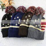 Winter Ski Beanies Knit Hats With Pom Pom for Lady thumbnail-4
