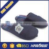 Embroidered Cotton Fabric Luxury Indoor Winter Slippers, Emboss Cotton Hotel Slipper thumbnail-6