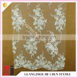 HC-5190-1 Hechun White African Sequin Bridal Lace Fabric for Brial Dresse