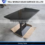 Custom make!!! Logo printed artificial marble top dining table with logo on surface