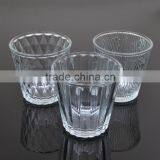 Round Shape Votive Candle Holder Clear Candle Glass With Embossed Pattern thumbnail-3