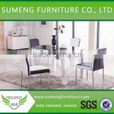 Japanese Glass Top Round Dining Table and Chair