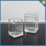 Custom Made Ribbed Pattern Square Shaped Clear Glass Vases for Centerpieces thumbnail-4