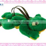 Hot sale plush green frog handbag