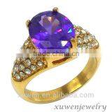 Stainless Steel Costume Jewelry Rings With Purple Stone Supplier's Choice