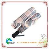 Fashion 3 Folding Plaid Hot Selling Umbrella
