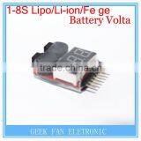 Low Voltage Airplane Battery Alarm Buzzer Alarm 1-8S Lipo/Li-ion/Fe Battery Voltage 2 in 1 Tester thumbnail-2