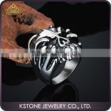 KSTONE 316l stainless steel jewelry skull mens biker ring