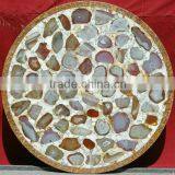 Agate Gemstone Coffee Table Top , Natural Stone Agate Table Top