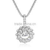 Fashion Jewelry Pave Dancing Stone Diamond Silver Pendant Necklace SPG919W thumbnail-2