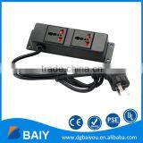 Universal Dual Power Strip Outlet 3 Meters Power Cord Black Color thumbnail-1