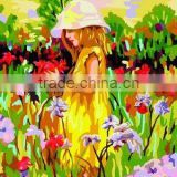 painting by number flower and girl